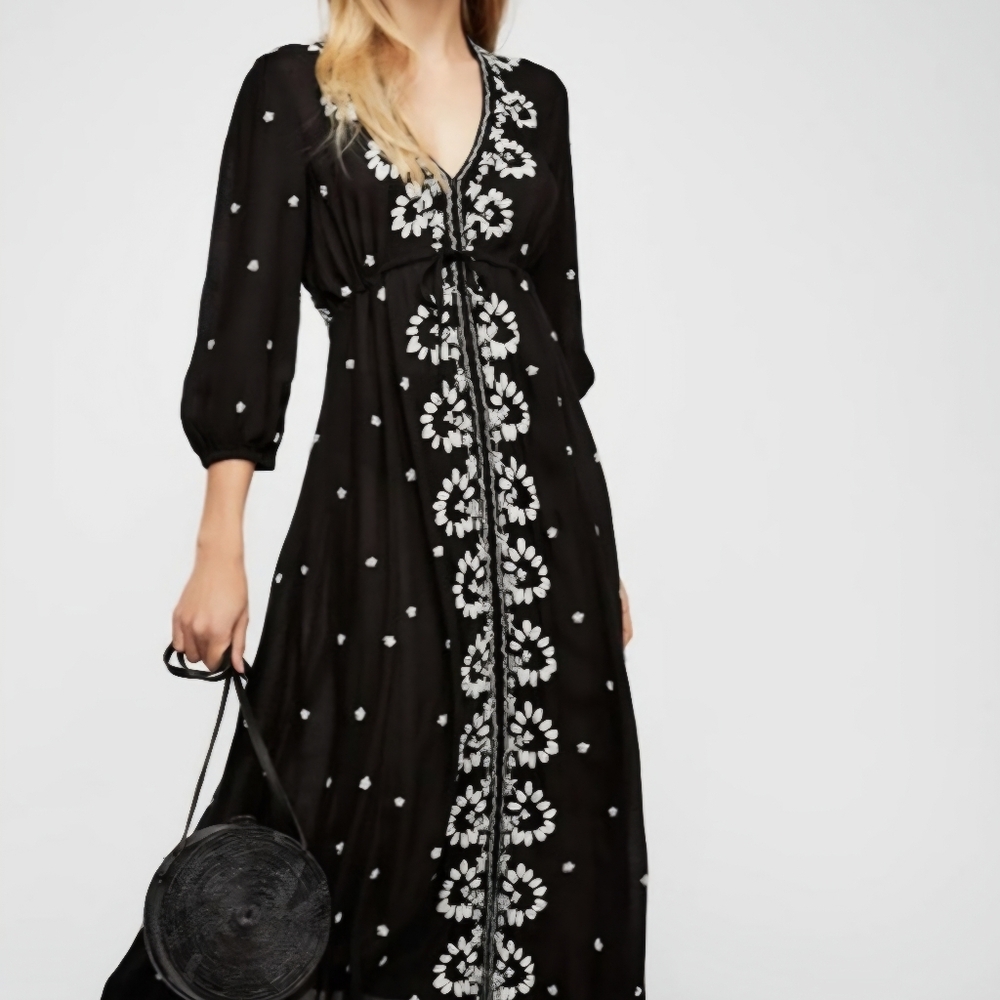 FREE PEOPLE* Embrodiered Maxi Dress